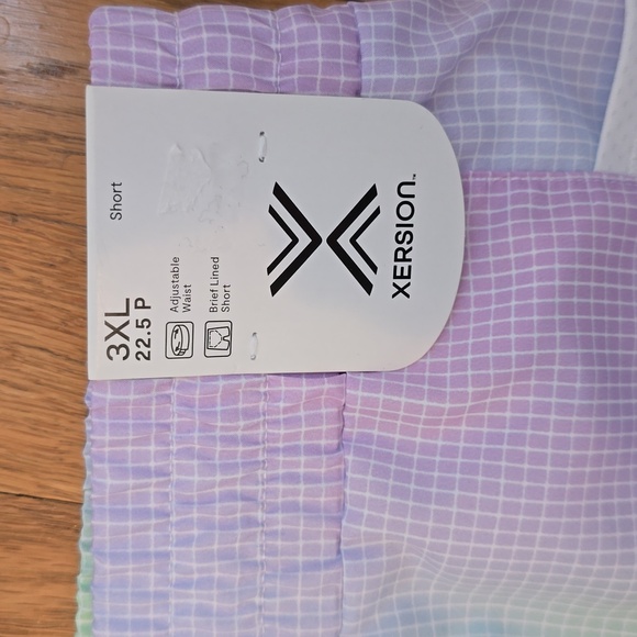 XERSION GIRLS "COOL GEO" COLORS PLUS SIZE SHORTS WITH BUILT-IN BRIEFS SIZE 3XL - Picture 3 of 16